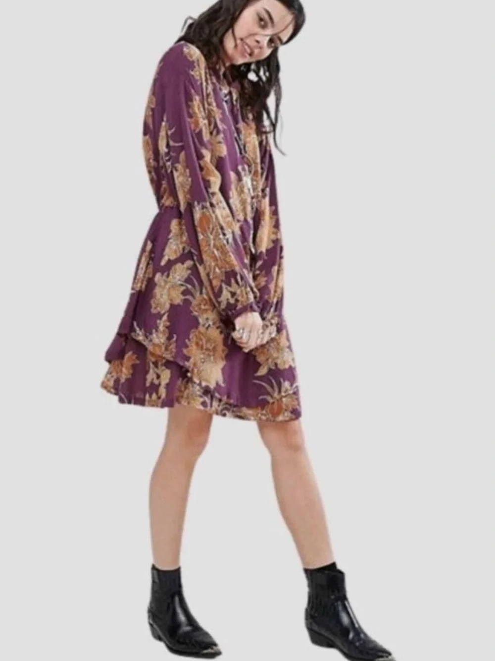 Free People Shake It Mini Dress - Plum, Size S